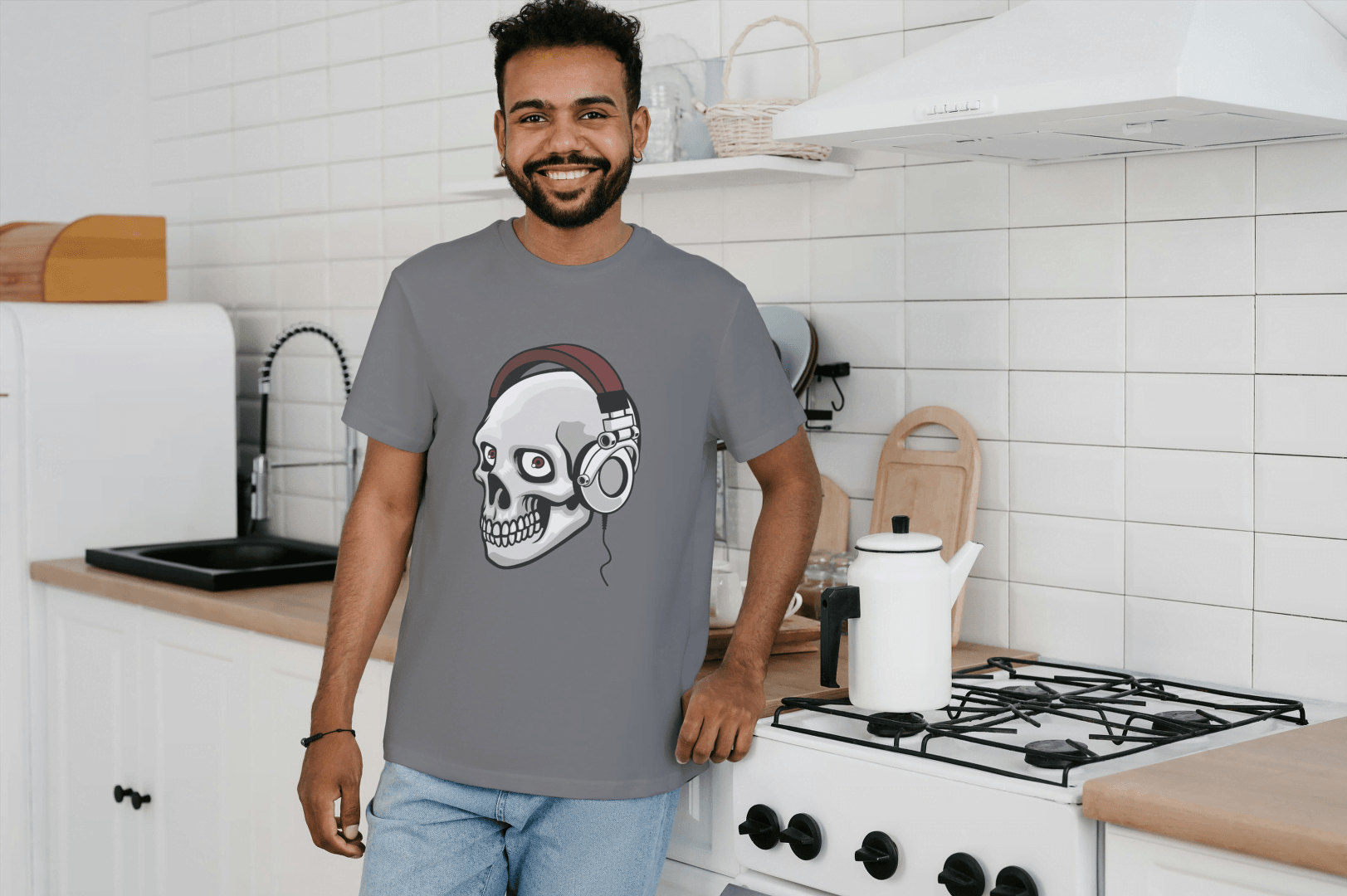 DJ Skull & Headphones Design: Music Fan Apparel - Essentia Attire