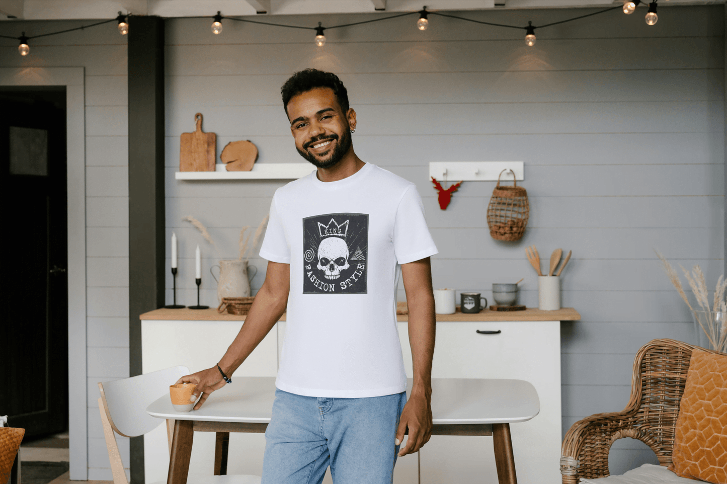 King Skull Fashion Style: Edgy Crown Skull Tee - Essentia Attire