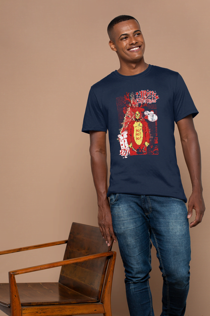 Grim Reindeer "Merry Christmas" Skull: Edgy Holiday Tee - Essentia Attire