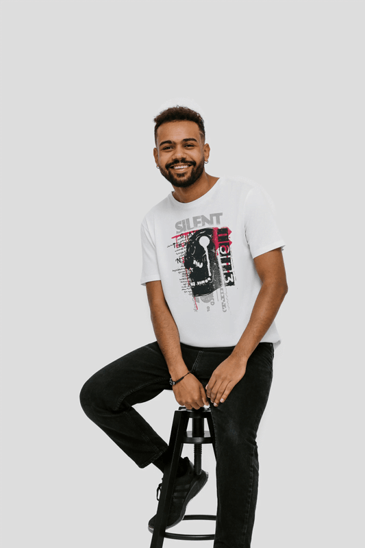 Silent Monster Skull: Urban Grunge Graphic Tee - Essentia Attire