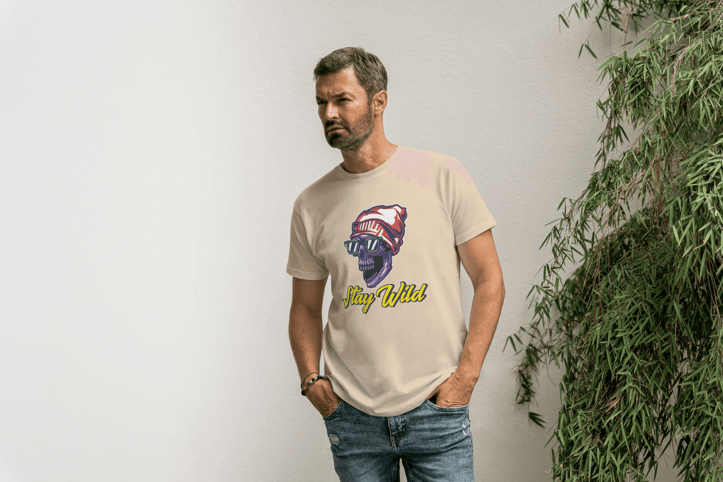 Stay Wild Skull: Cool Beanie Sunglasses Skull Tee - Essentia Attire