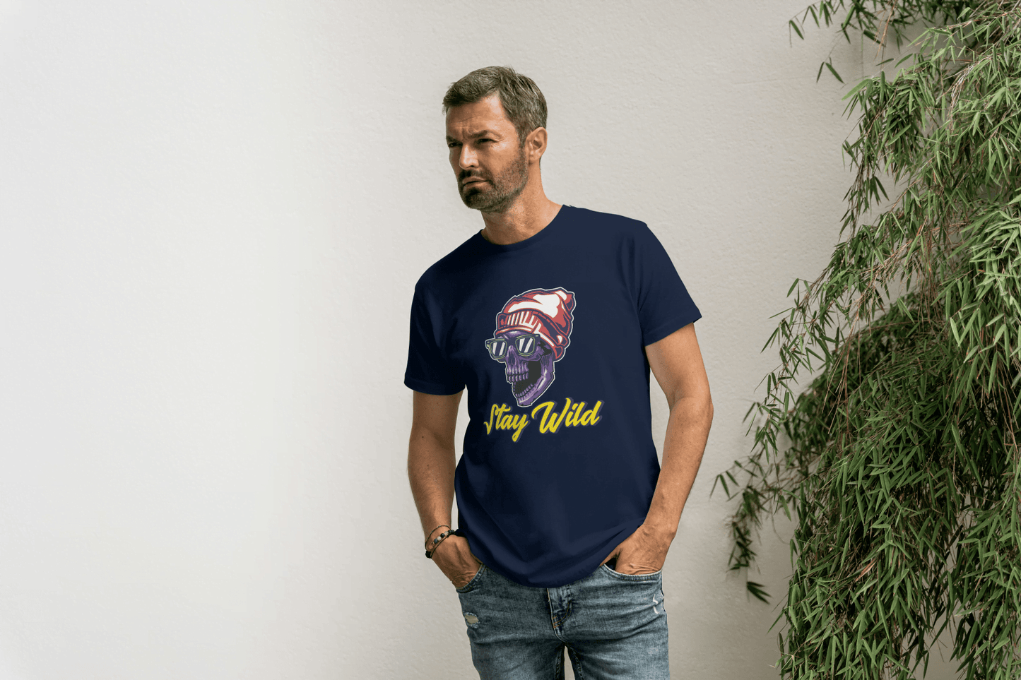 Stay Wild Skull: Cool Beanie Sunglasses Skull Tee - Essentia Attire
