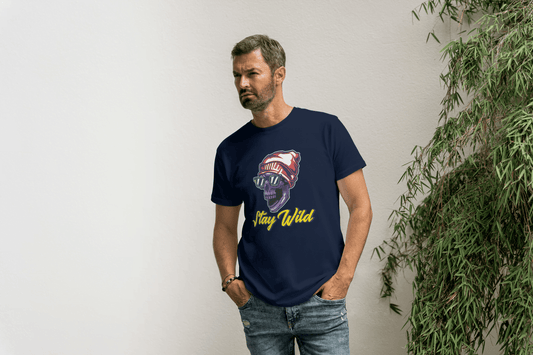 Stay Wild Skull: Cool Beanie Sunglasses Skull Tee - Essentia Attire