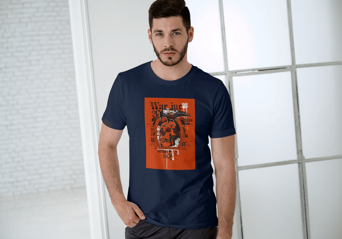 Gothic Crow & Skull: Dark Academia Graphic Tee - Essentia Attire