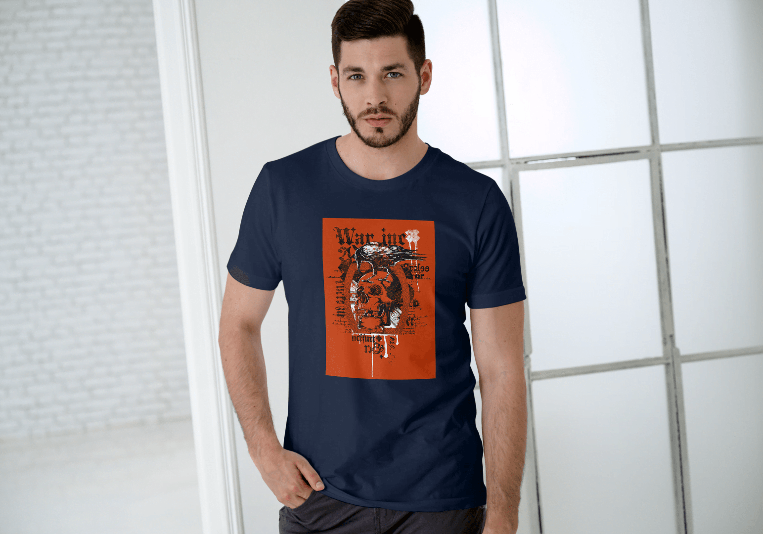 Gothic Crow & Skull: Dark Academia Graphic Tee - Essentia Attire