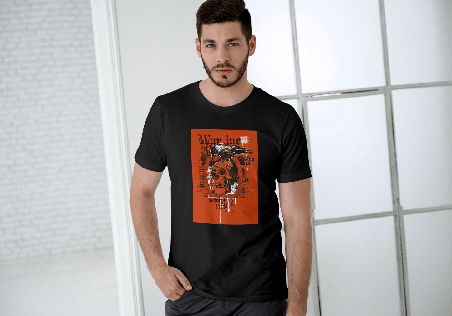 Gothic Crow & Skull: Dark Academia Graphic Tee - Essentia Attire