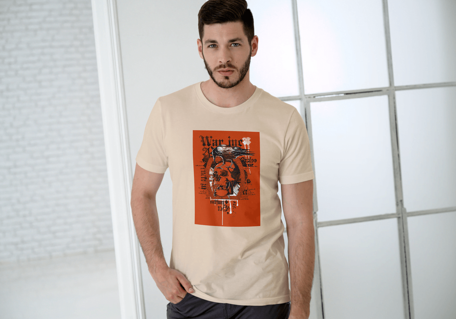 Gothic Crow & Skull: Dark Academia Graphic Tee - Essentia Attire
