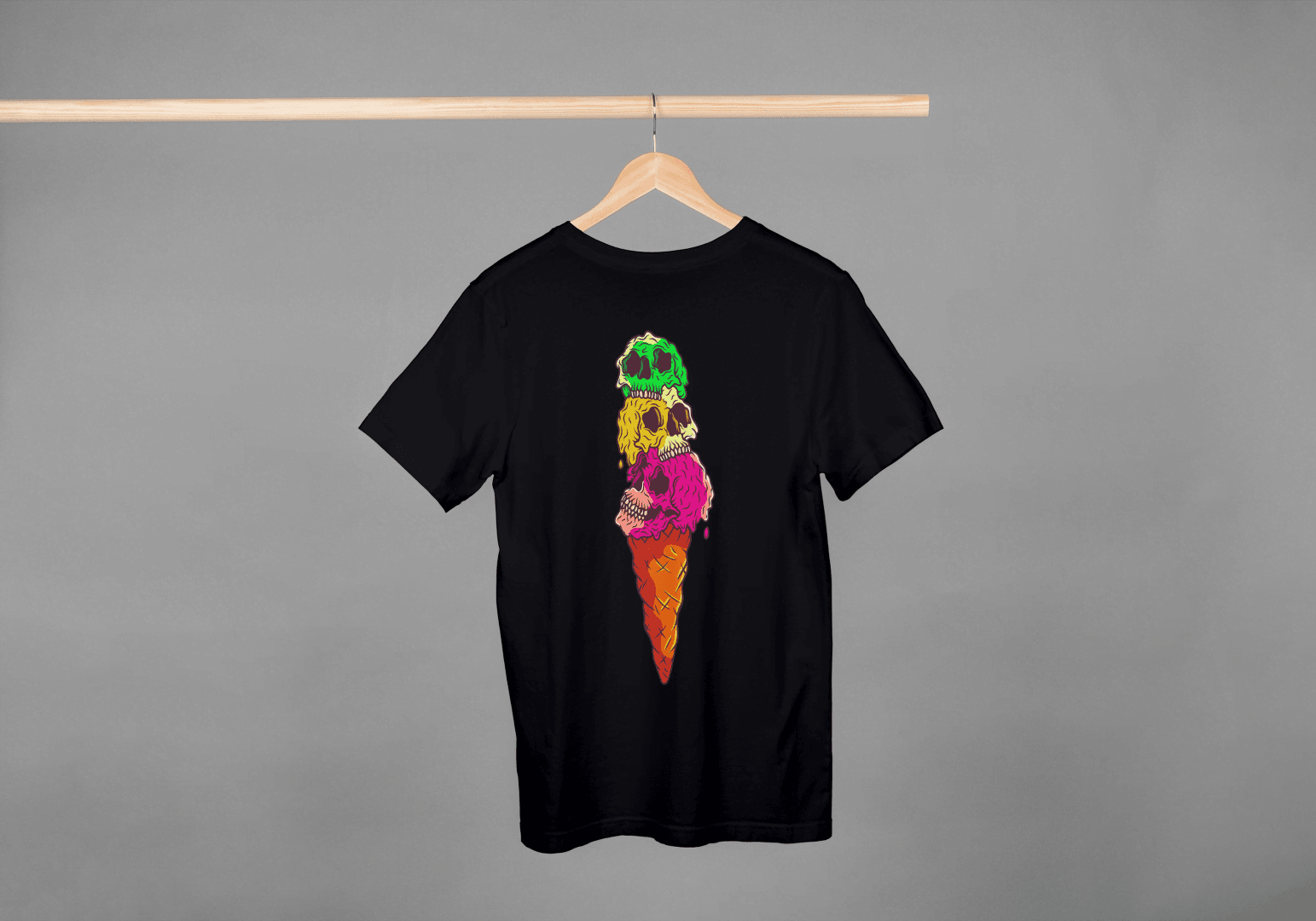 Skull Ice Cream Cone: Goth Pastel Dessert Tee - Essentia Attire