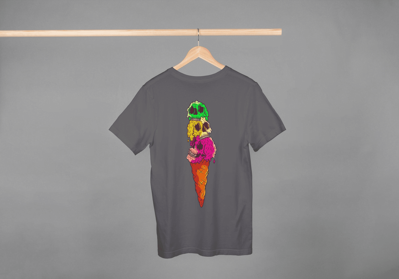Skull Ice Cream Cone: Goth Pastel Dessert Tee - Essentia Attire