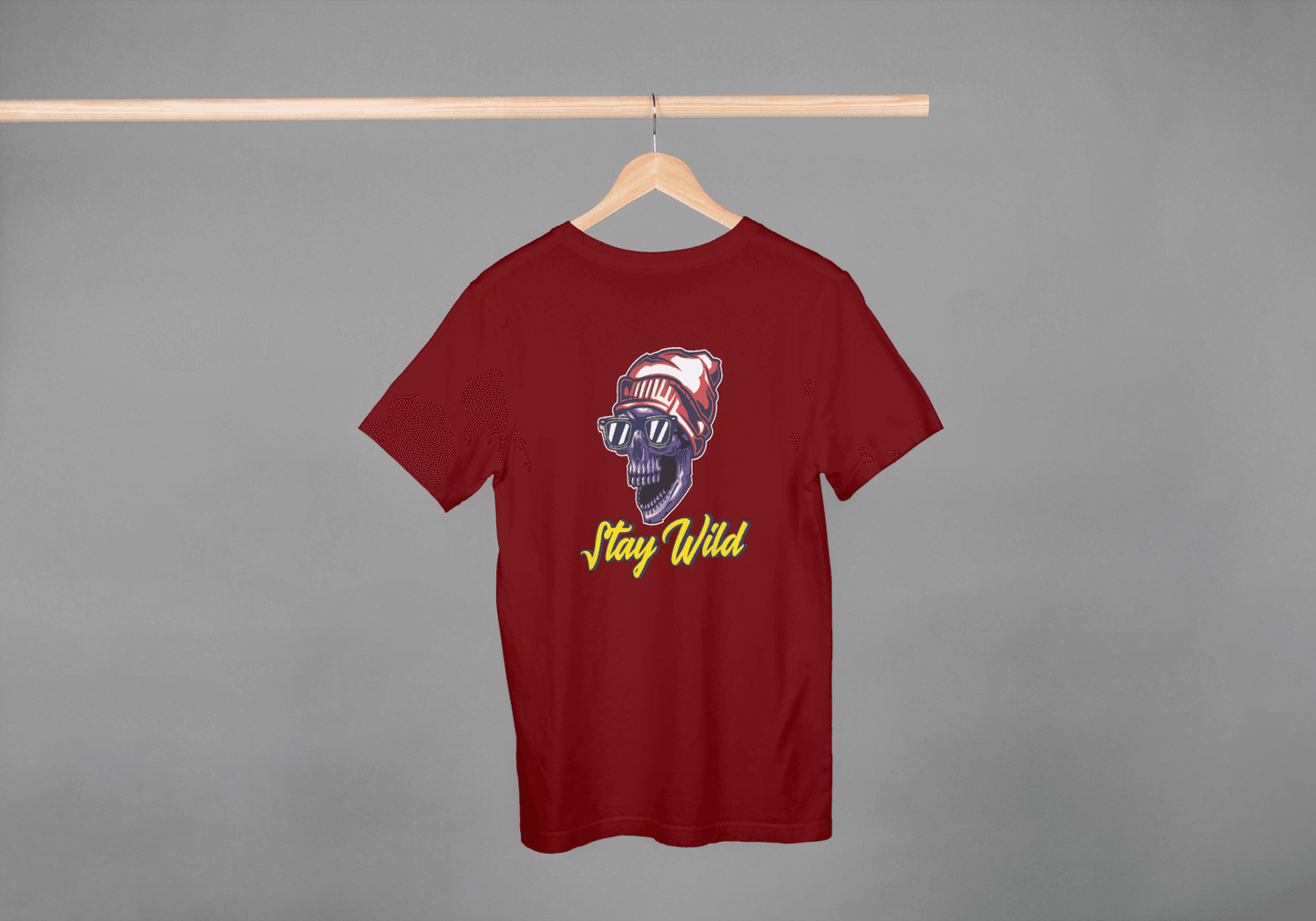 Stay Wild Skull: Cool Beanie Sunglasses Skull Tee - Essentia Attire
