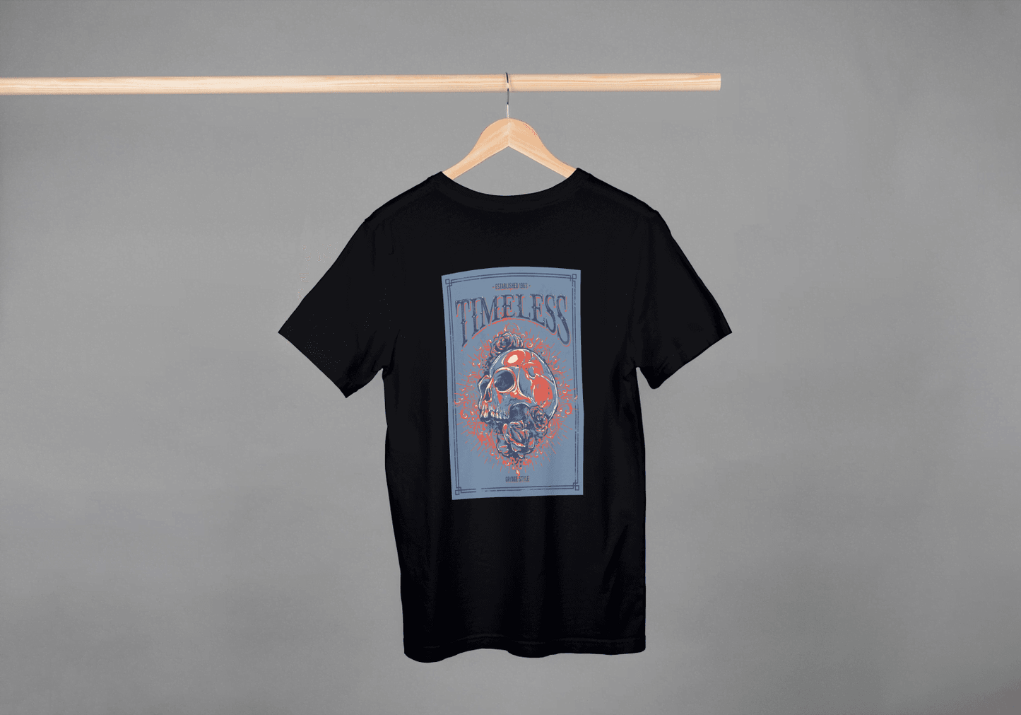 Timeless Skull Floral: Gothic Art Graphic Tee - Essentia Attire