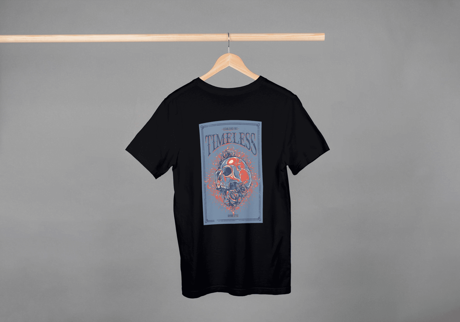 Timeless Skull Floral: Gothic Art Graphic Tee - Essentia Attire
