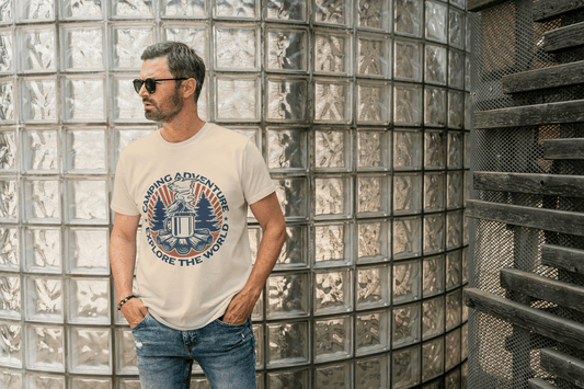 Camping Adventure Explore The World: Vibrant Outdoor Tee - Essentia Attire