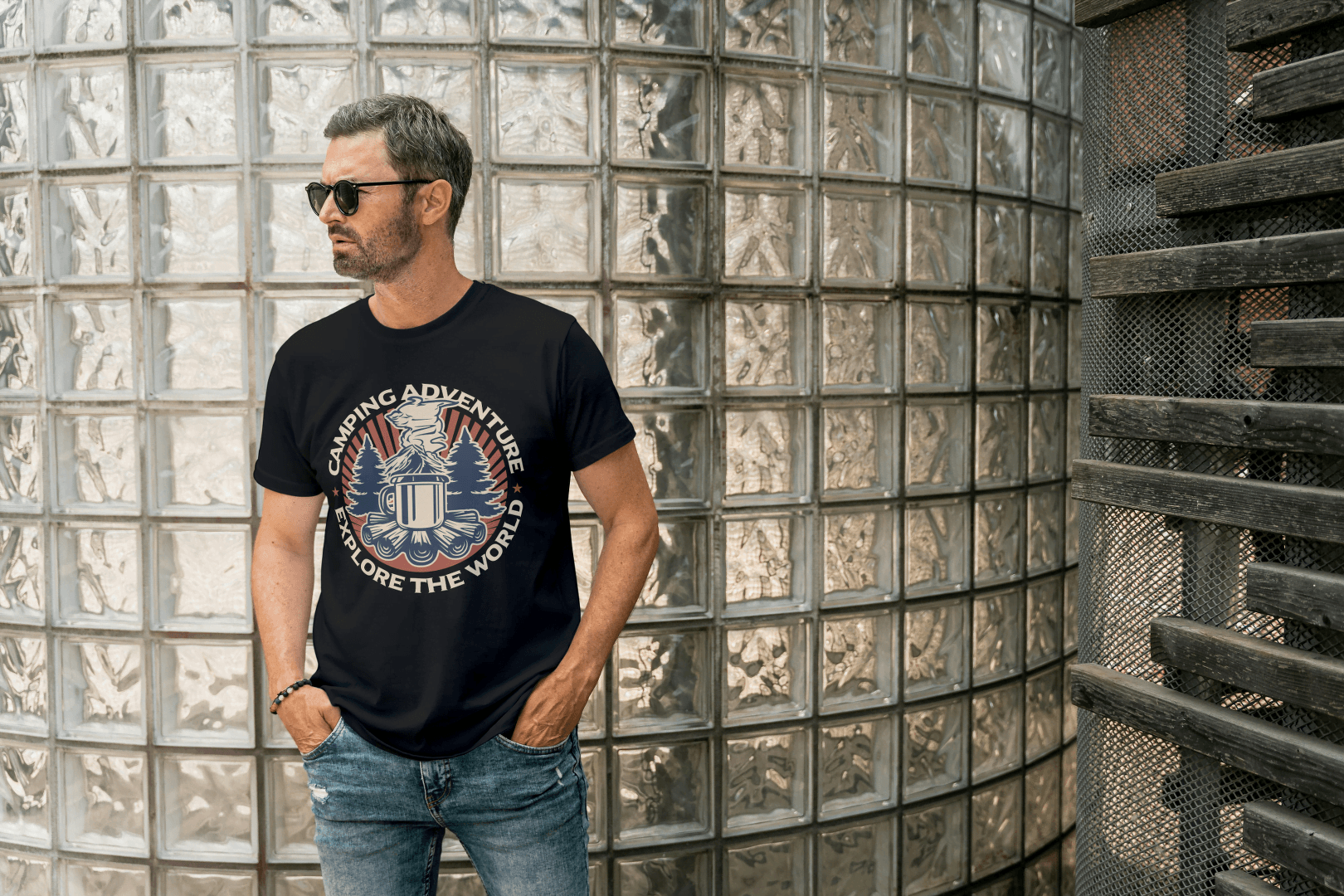 Camping Adventure Explore The World: Vibrant Outdoor Tee - Essentia Attire