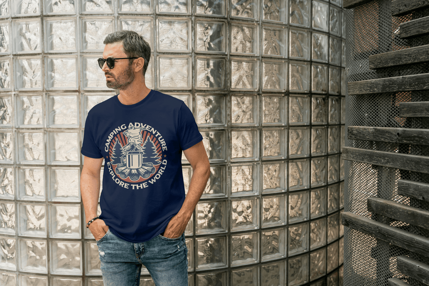 Camping Adventure Explore The World: Vibrant Outdoor Tee - Essentia Attire