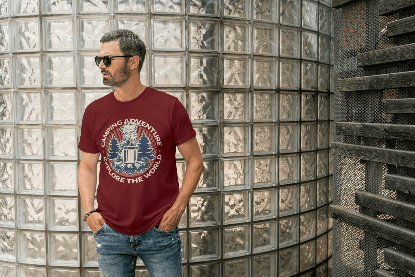 Camping Adventure Explore The World: Vibrant Outdoor Tee - Essentia Attire