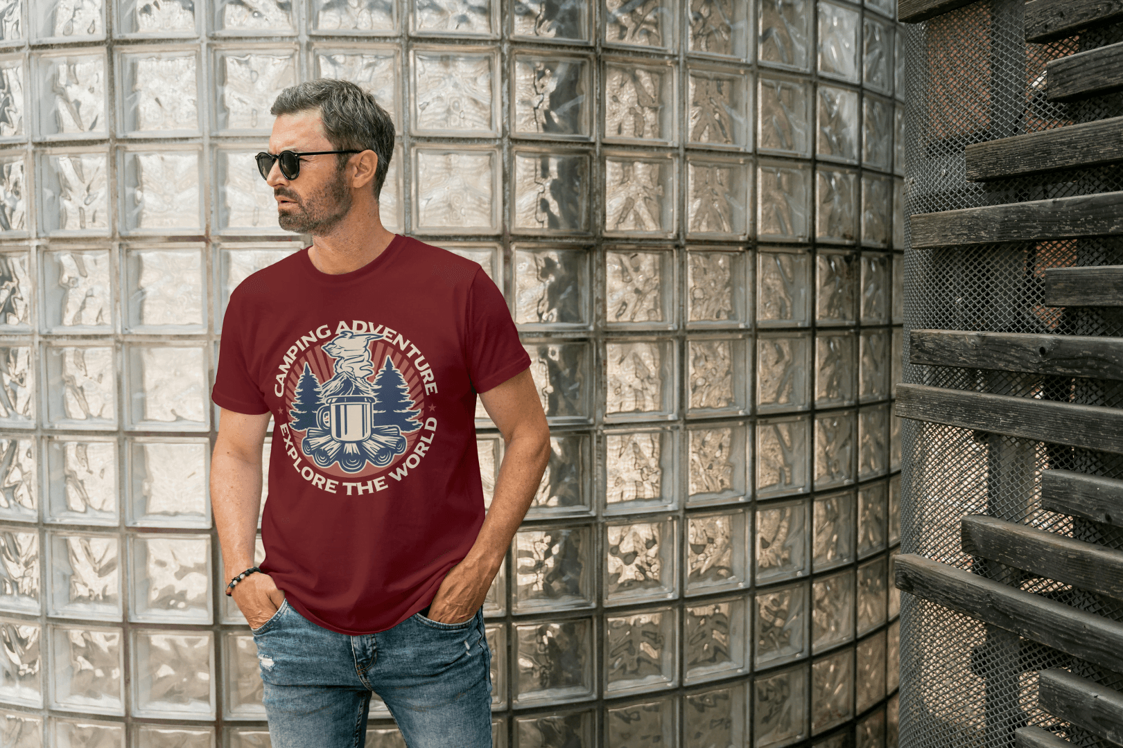 Camping Adventure Explore The World: Vibrant Outdoor Tee - Essentia Attire