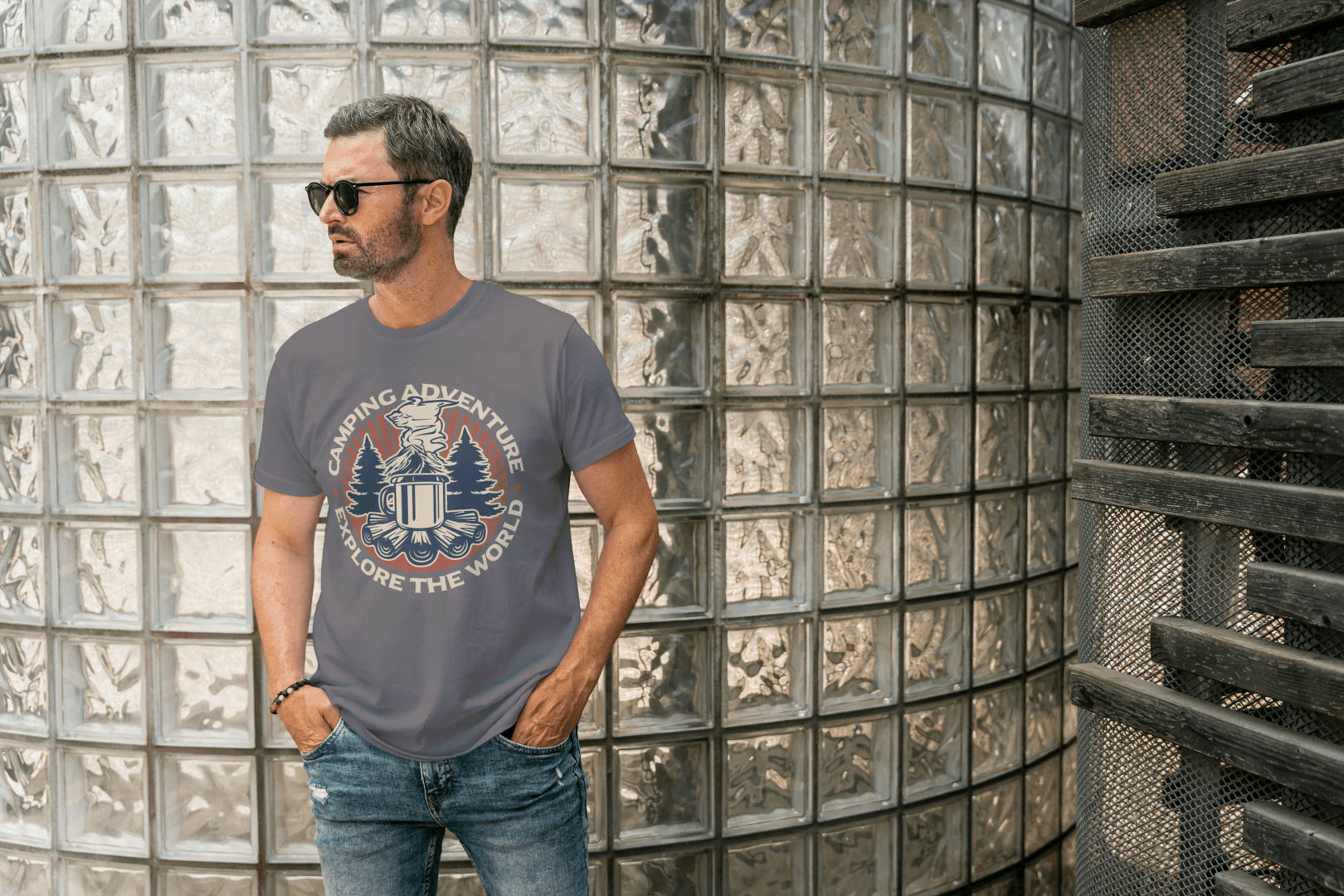 Camping Adventure Explore The World: Vibrant Outdoor Tee - Essentia Attire