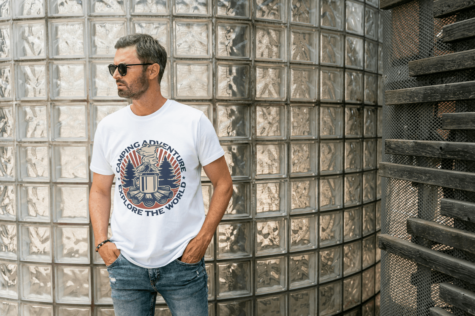 Camping Adventure Explore The World: Vibrant Outdoor Tee - Essentia Attire