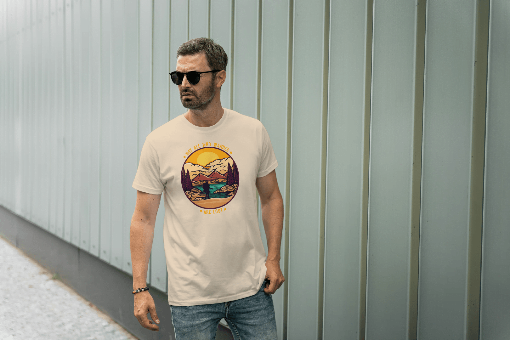 Not All Who Wander Are Lost: Mountain Landscape Tee - Essentia Attire