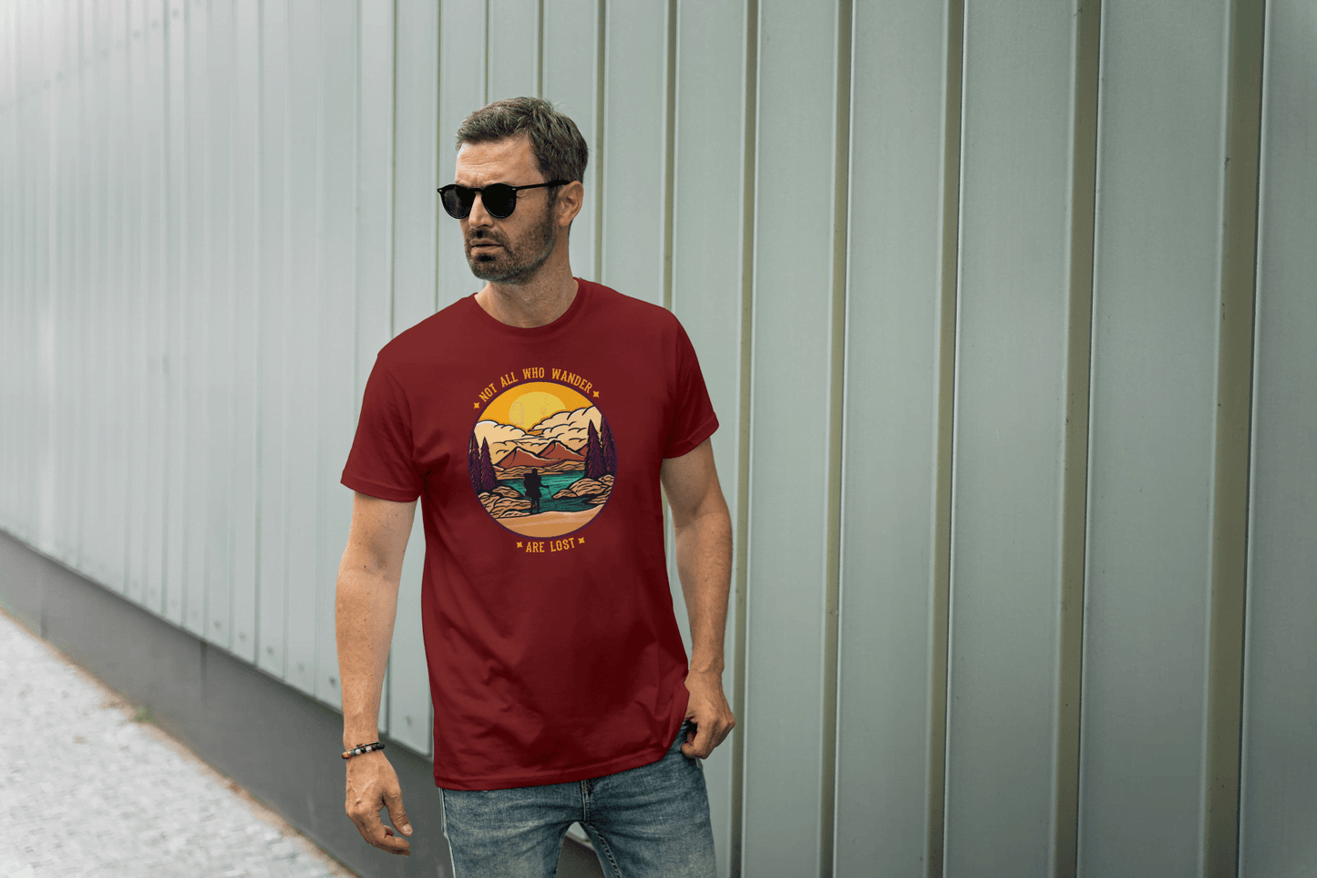 Not All Who Wander Are Lost: Mountain Landscape Tee - Essentia Attire