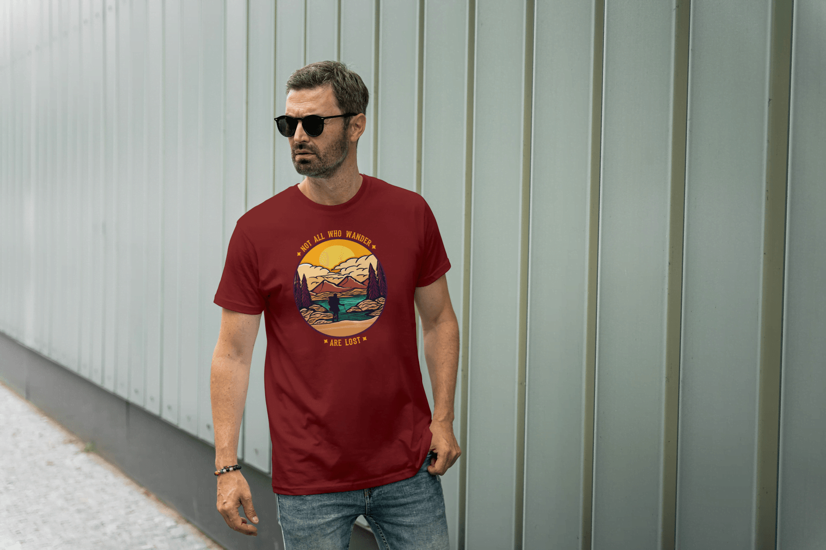 Not All Who Wander Are Lost: Mountain Landscape Tee - Essentia Attire