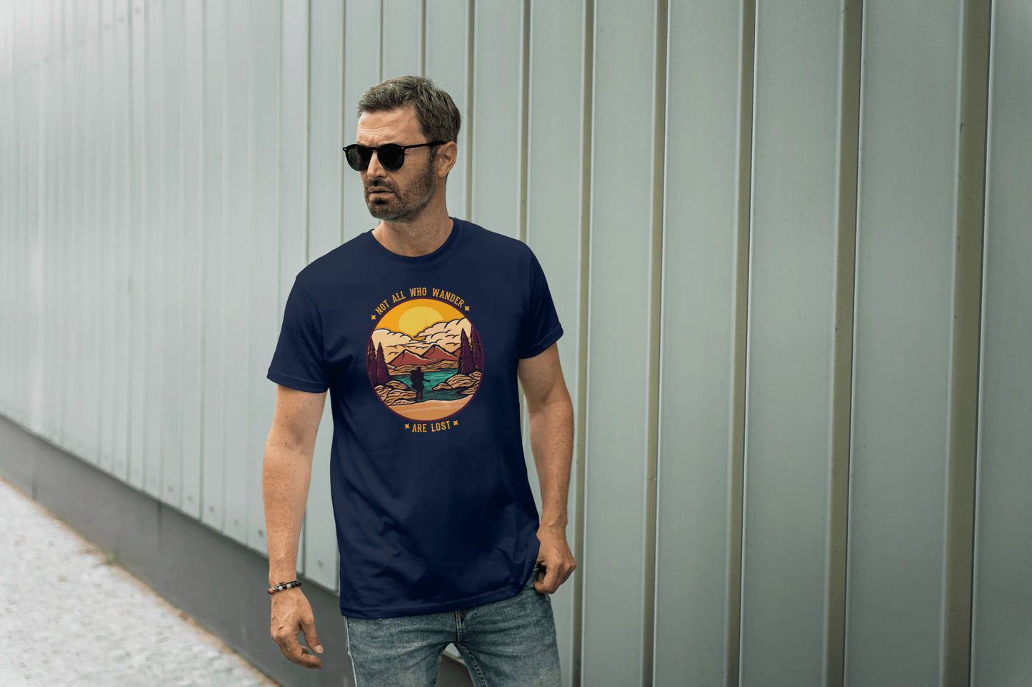 Not All Who Wander Are Lost: Mountain Landscape Tee - Essentia Attire
