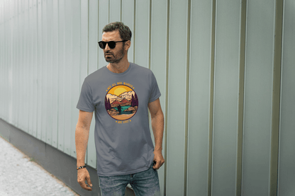 Not All Who Wander Are Lost: Mountain Landscape Tee - Essentia Attire