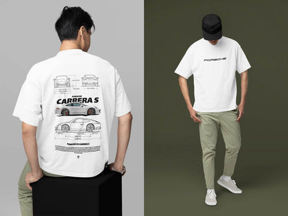 Porsche Fan Tee: Carrera S Technical Art - Essentia Attire