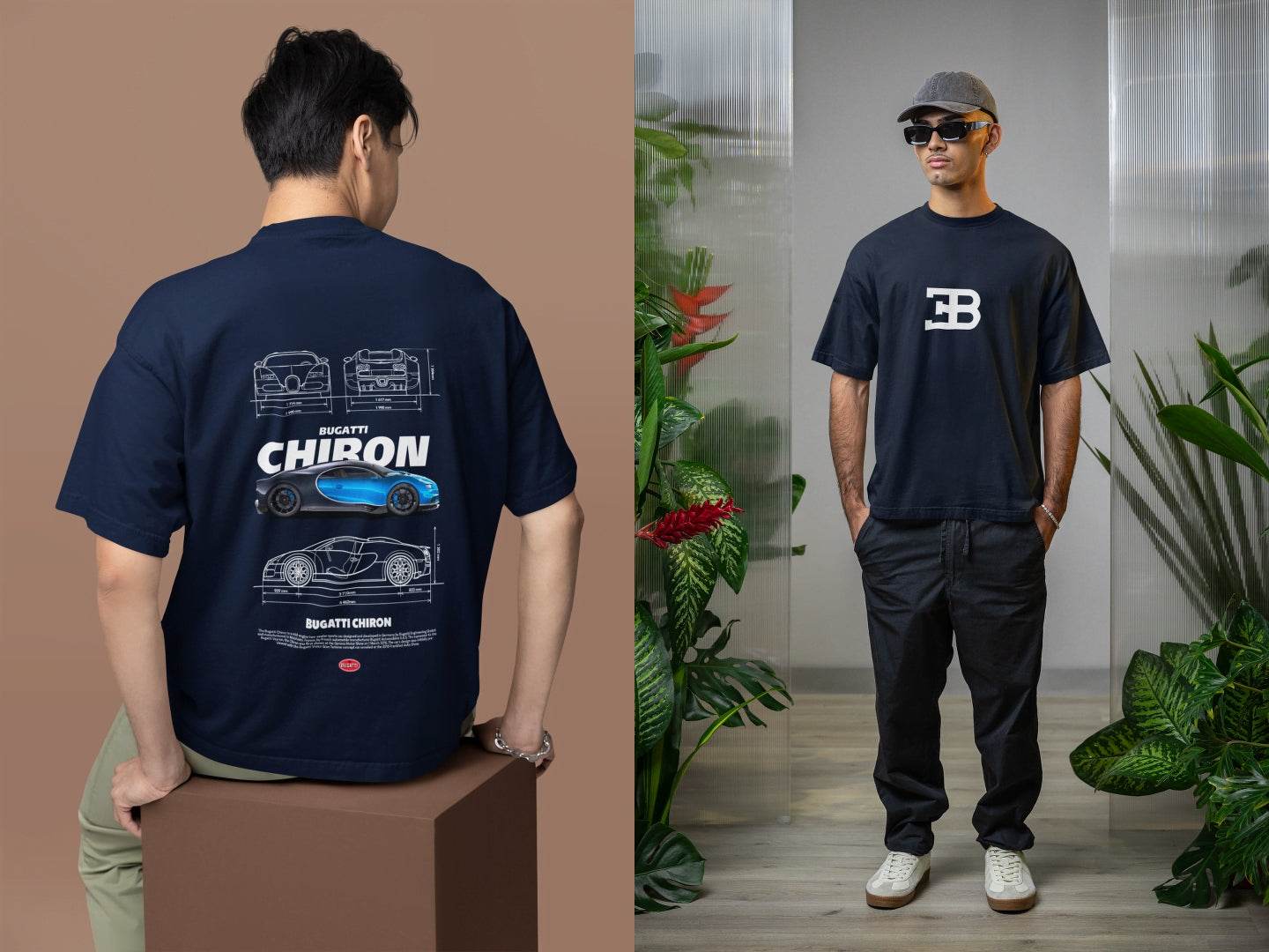 Bugatti Chiron Blueprint: Premium Hypercar Design Tee - Essentia Attire