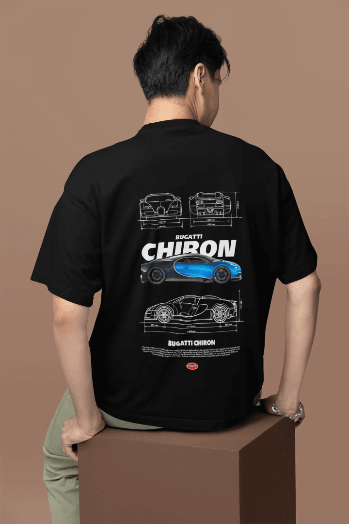 Bugatti Chiron Blueprint: Premium Hypercar Design Tee - Essentia Attire