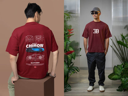 Bugatti Chiron Blueprint: Premium Hypercar Design Tee - Essentia Attire