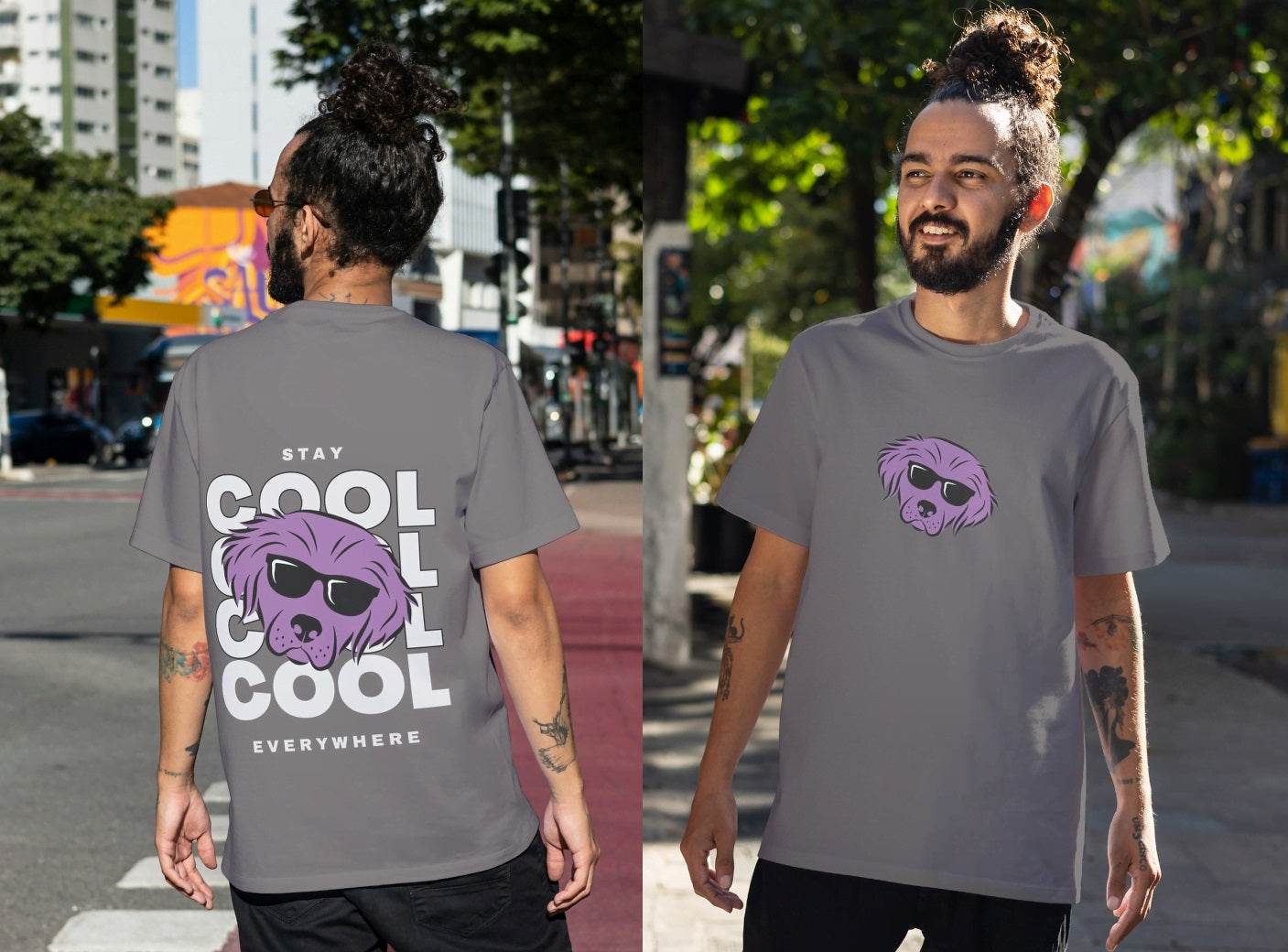 Purple Pup with Shades: Everywhere Chill Pet Lover - Essentia Attire