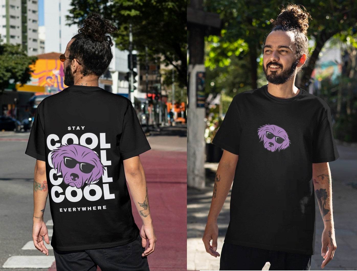 Purple Pup with Shades: Everywhere Chill Pet Lover - Essentia Attire