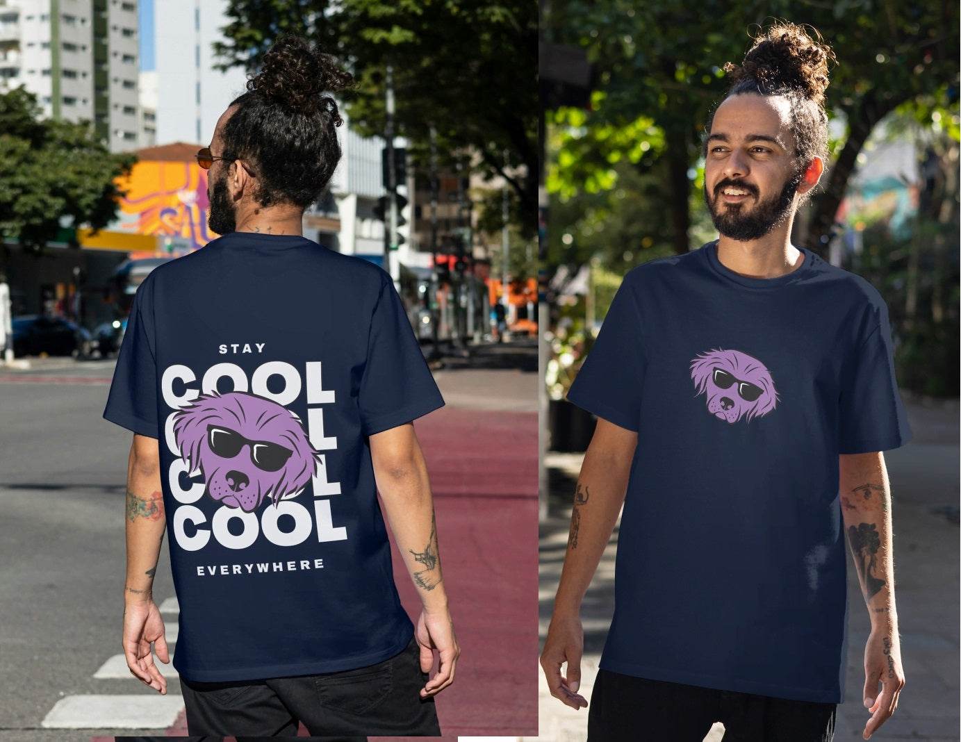 Purple Pup with Shades: Everywhere Chill Pet Lover - Essentia Attire