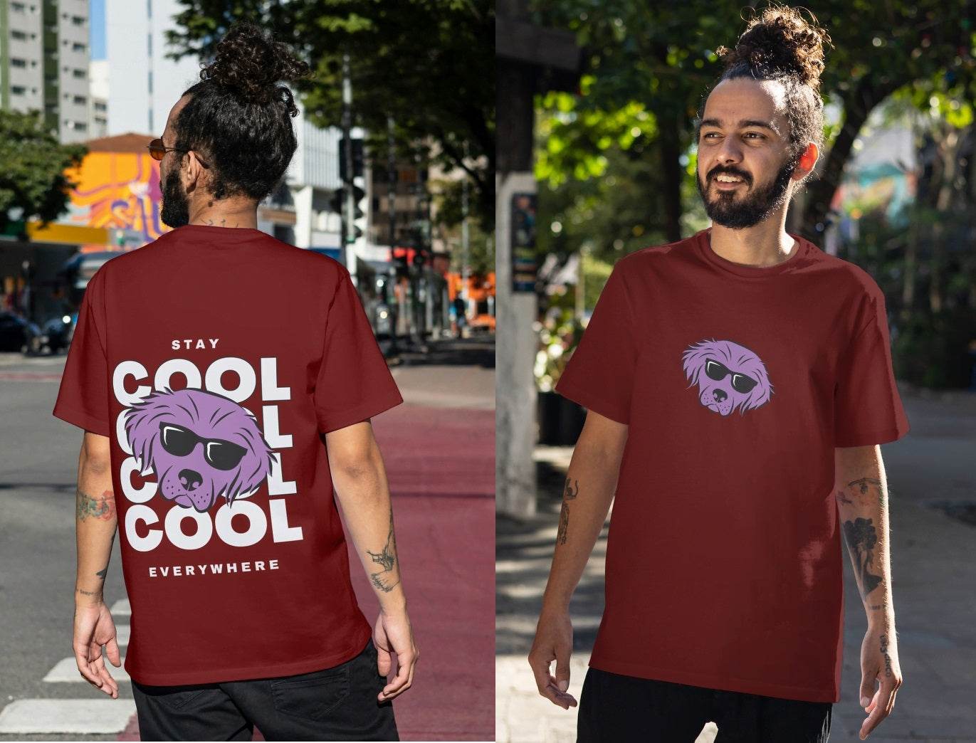Purple Pup with Shades: Everywhere Chill Pet Lover - Essentia Attire