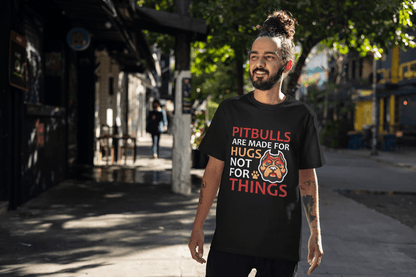 Pitbulls for Hugs: Positive Pitbull Lover Graphic Tee - Essentia Attire