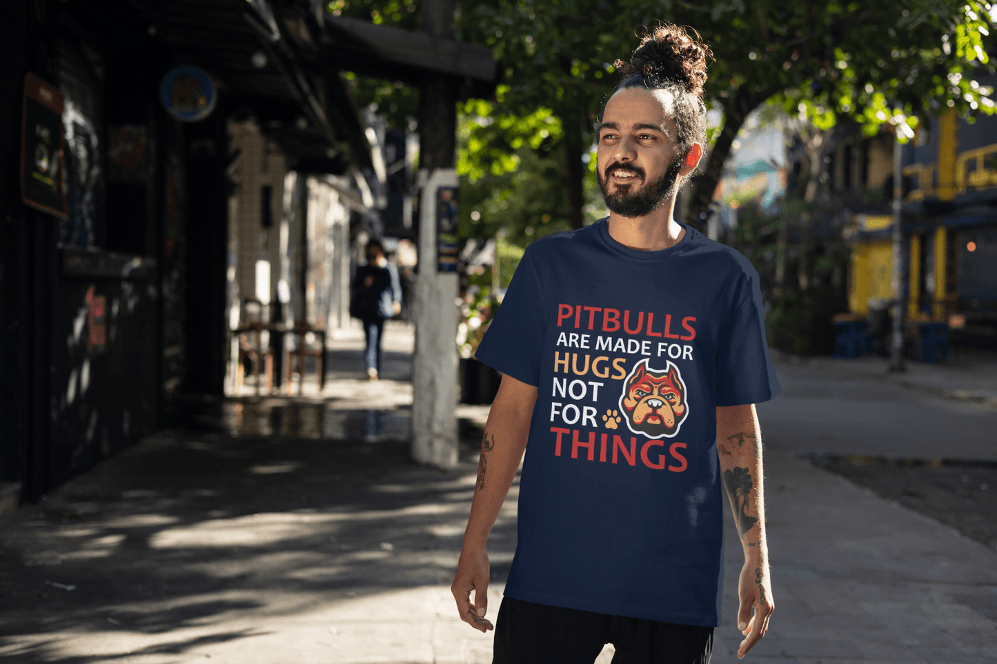 Pitbulls for Hugs: Positive Pitbull Lover Graphic Tee - Essentia Attire