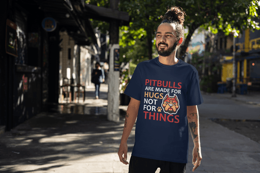 Pitbulls for Hugs: Positive Pitbull Lover Graphic Tee - Essentia Attire