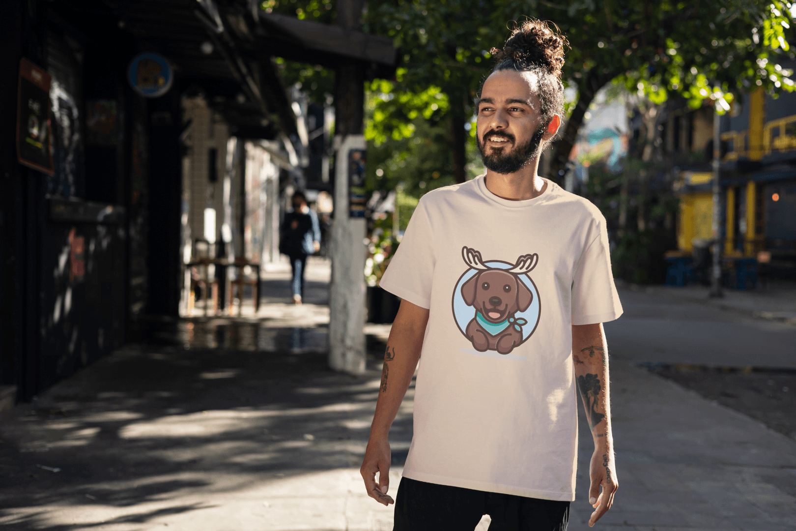 Brown Dog with Bandana: Unique Pet Enthusiast - Essentia Attire