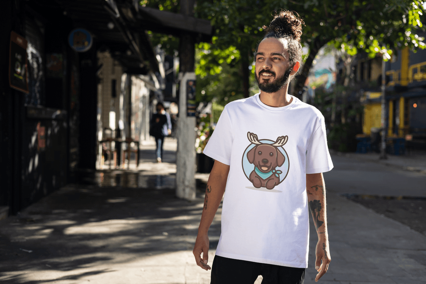 Brown Dog with Bandana: Unique Pet Enthusiast - Essentia Attire