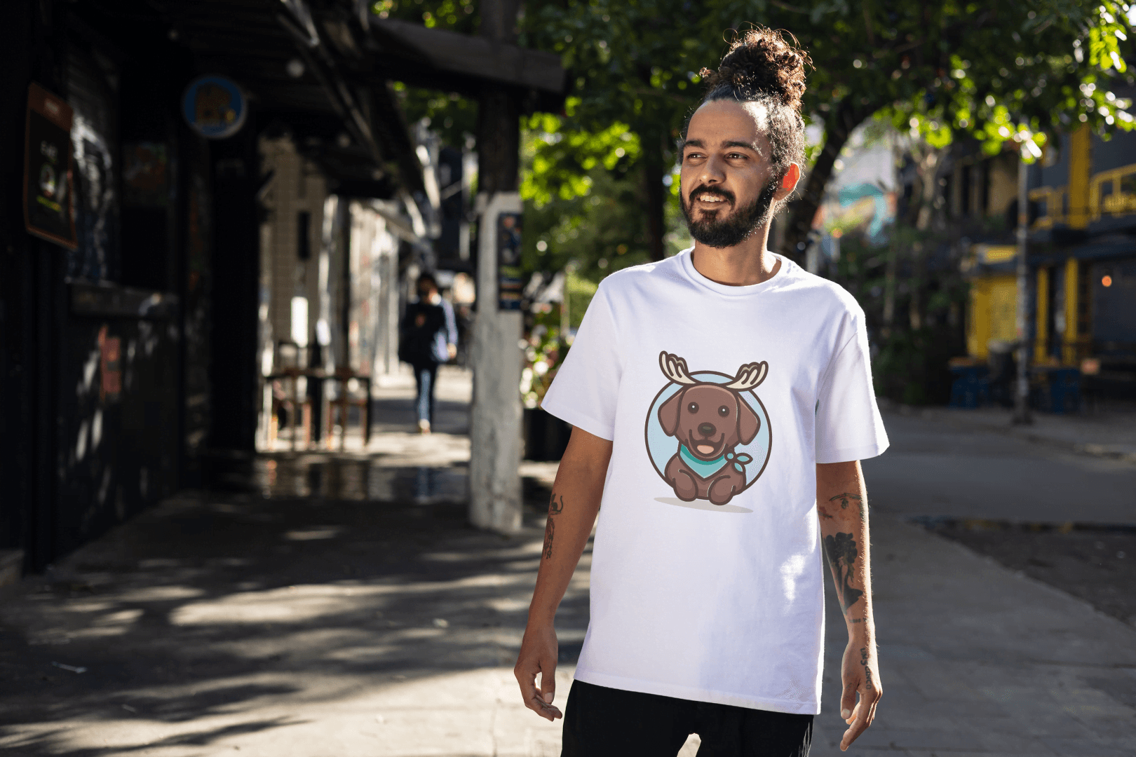 Brown Dog with Bandana: Unique Pet Enthusiast - Essentia Attire