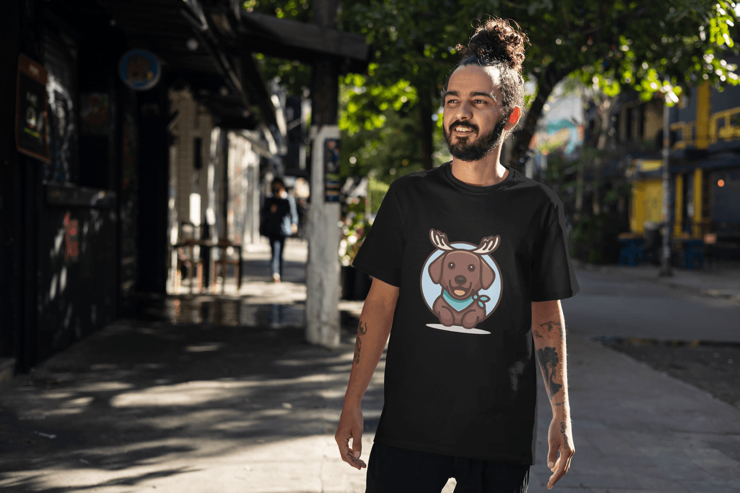Brown Dog with Bandana: Unique Pet Enthusiast - Essentia Attire