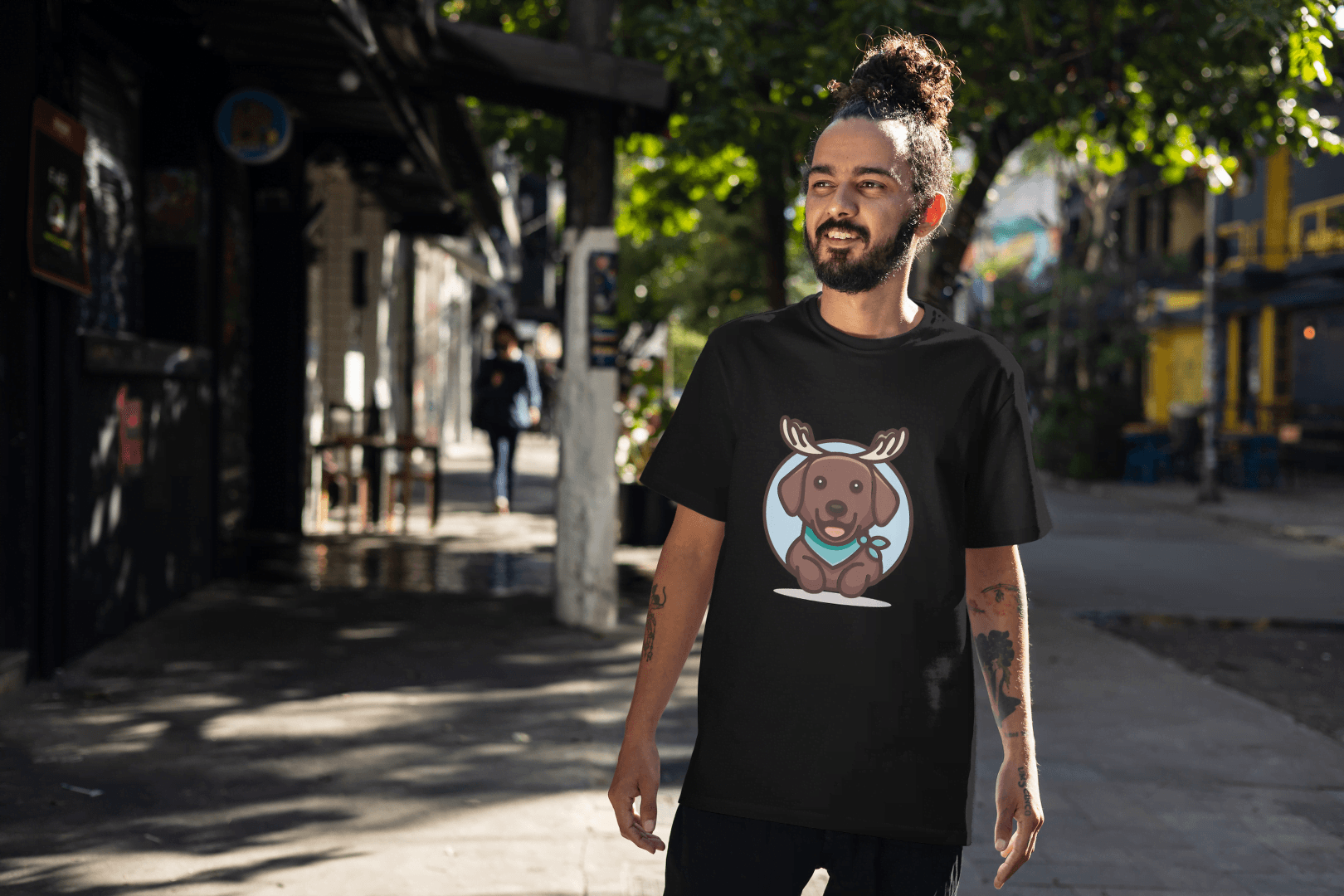 Brown Dog with Bandana: Unique Pet Enthusiast - Essentia Attire