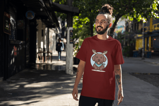 Brown Dog with Bandana: Unique Pet Enthusiast - Essentia Attire