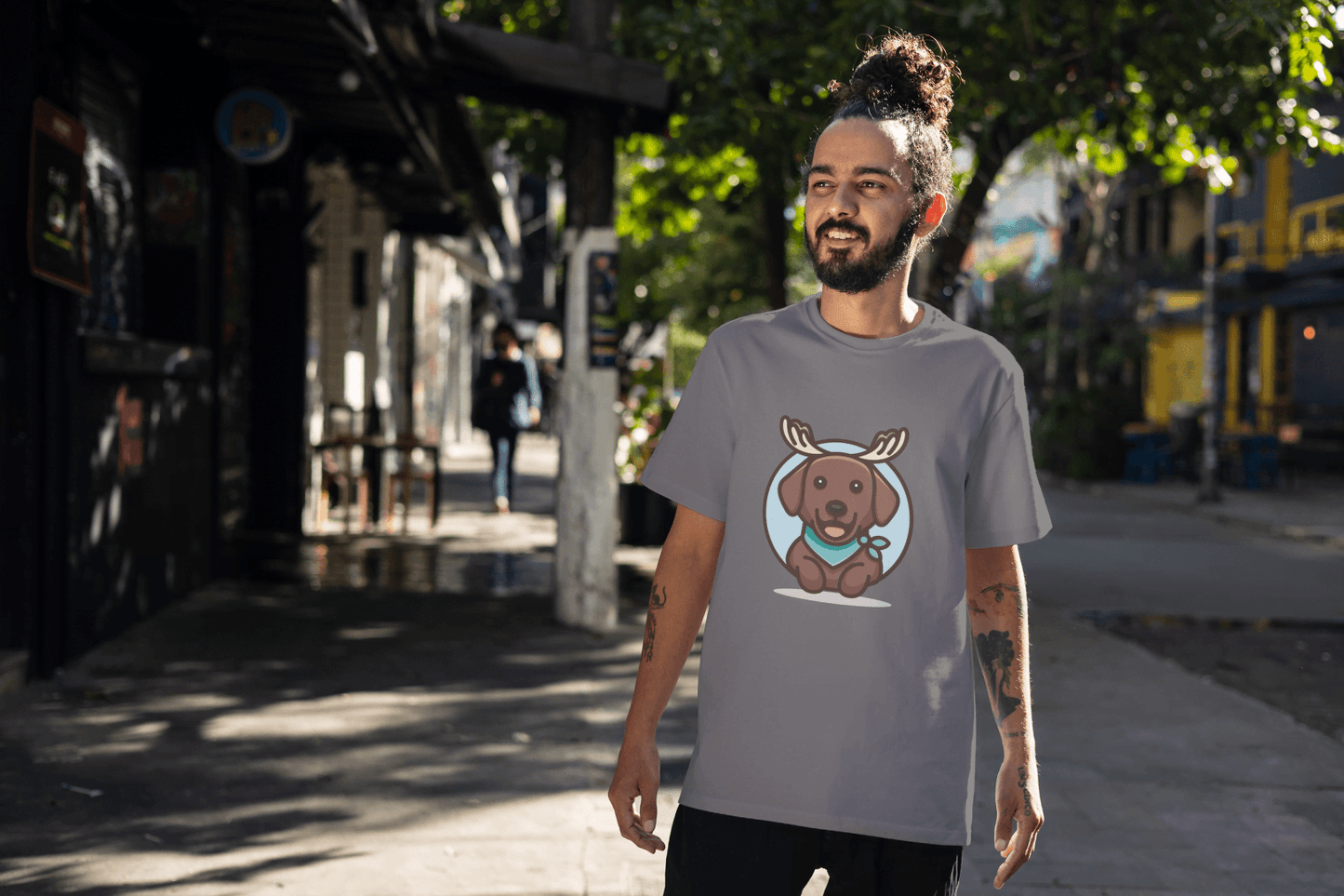 Brown Dog with Bandana: Unique Pet Enthusiast - Essentia Attire