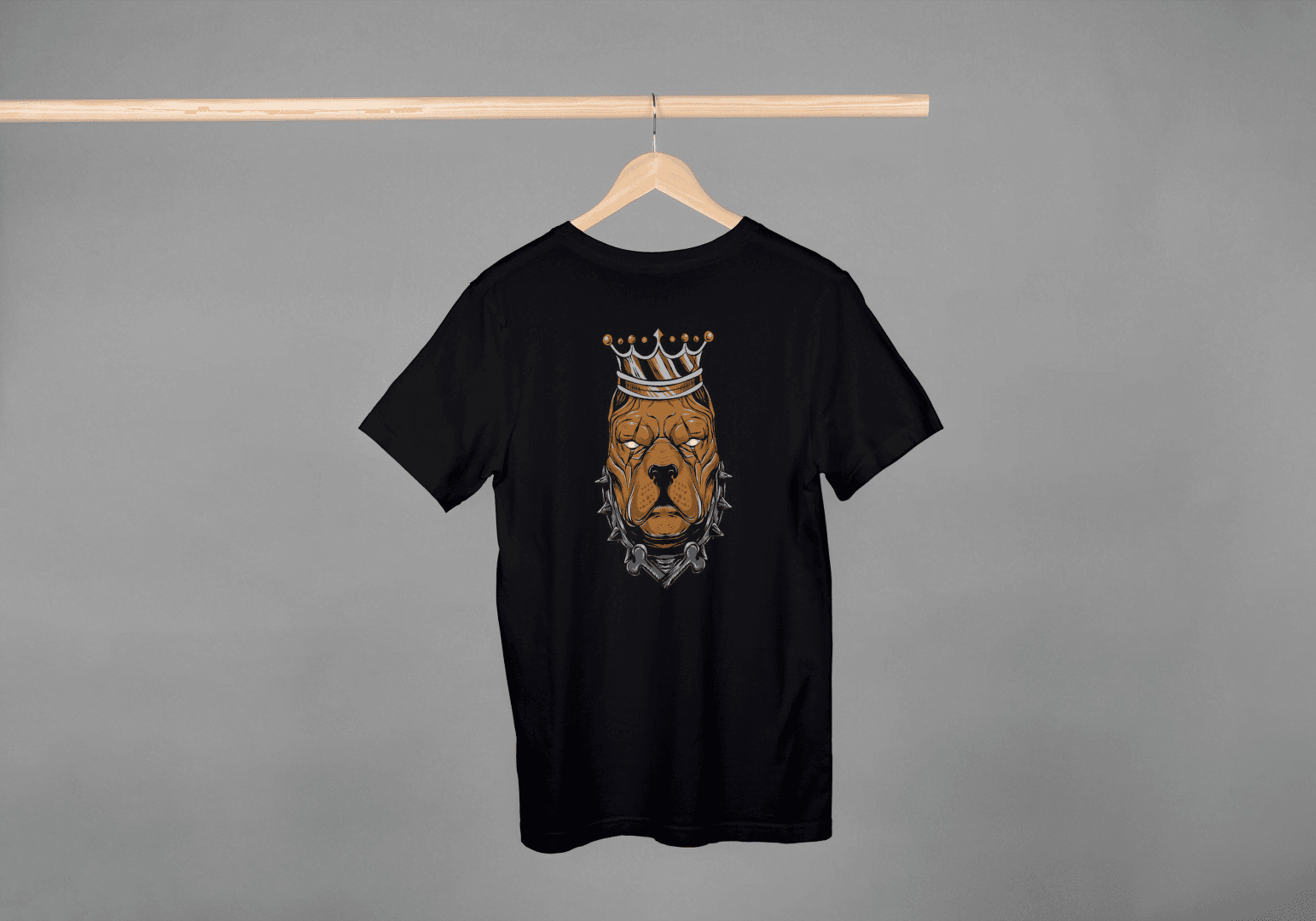 Pitbull King Graphic: Crowned Dog Lover Tee - Essentia Attire