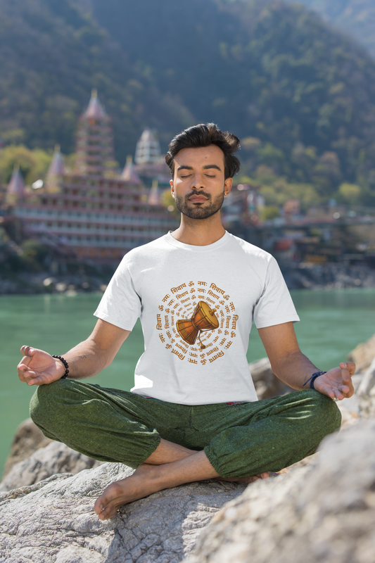 Sacred Damru Music Instrument Regular Tee | Hindu Devotional Wear & Religious Gift