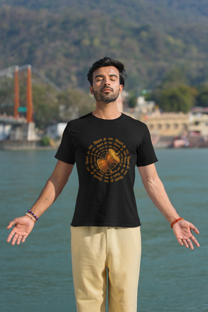 Sacred Damru Music Instrument Regular Tee | Hindu Devotional Wear & Religious Gift