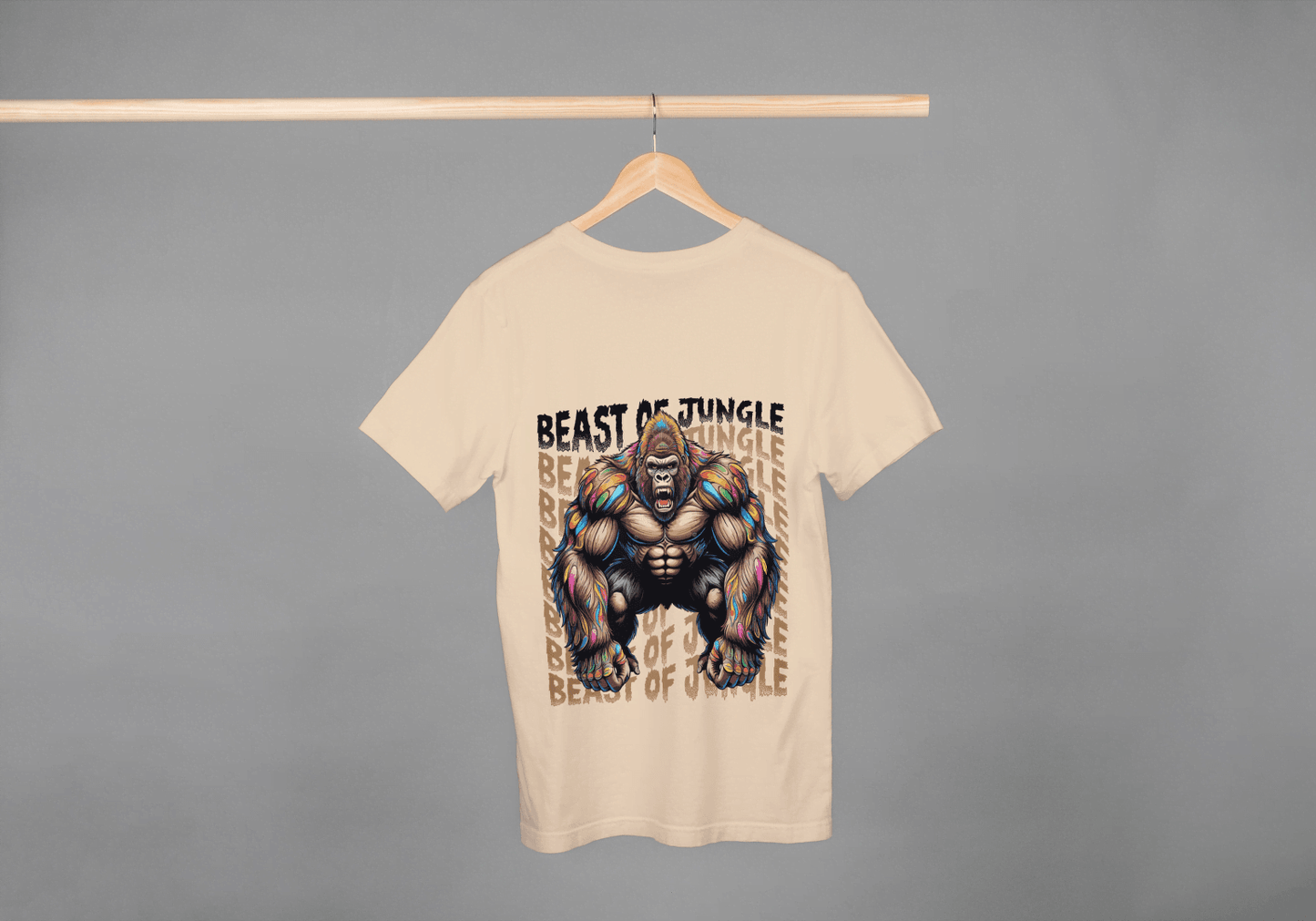 Beast of Jungle Rainbow: Gorilla Strength Graphic Tee - Essentia Attire